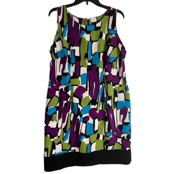 Ronni Nicole Dress Plus Size 14 Sleeveless Black Purple Blue Green Multi Color - Picture 1 of 8